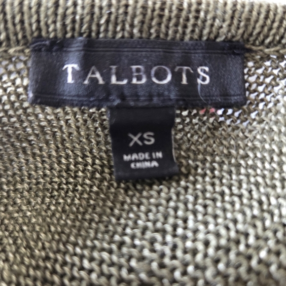 ⭐️Talbots Olive Deep Back V Sweater Size XS - Picture 4 of 4